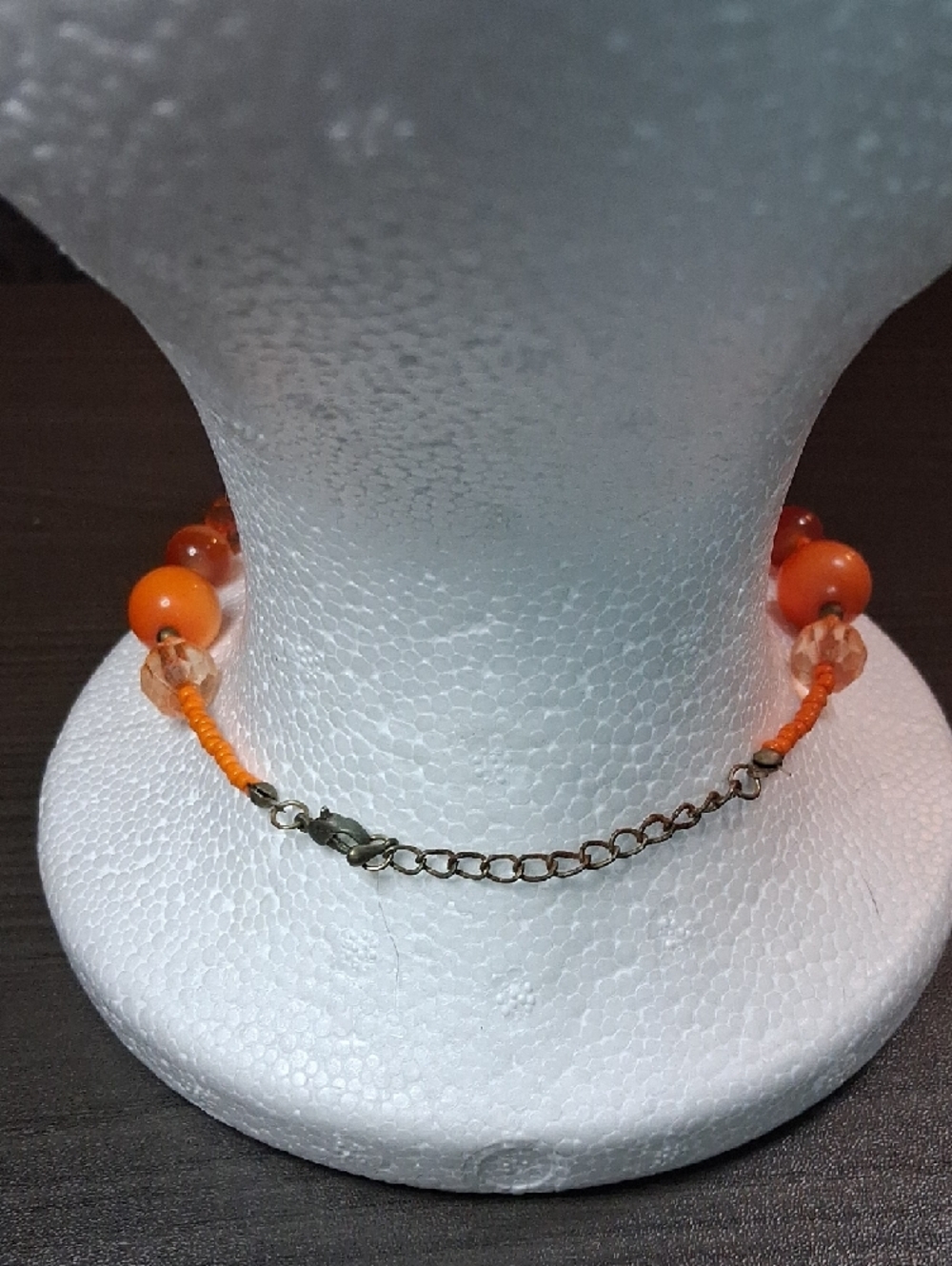 Vintage Orange Circular Pendant Necklace - Picture 2 of 2